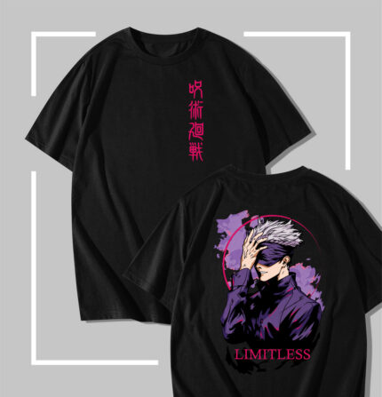 T-shirt noir jujutsu kaisen Limitless Moon Aura