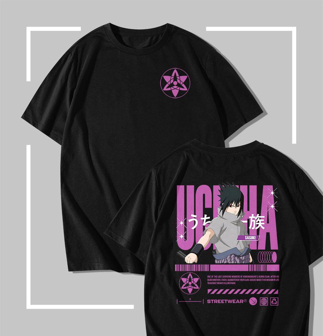 Sasuke Uchiha Mangekyo Chidori T-shirt noir Sasuke Uchiha – Mangekyo Chidori