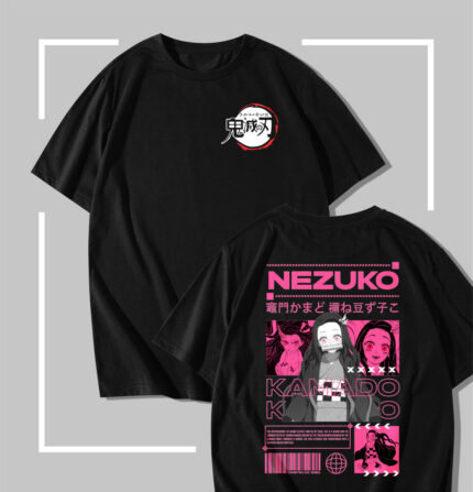 T-shirt noir Demon Slayer Nezuko Kamado