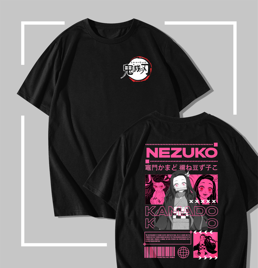 Nezuko Kamado T-shirt noir Demon Slayer Nezuko Kamado