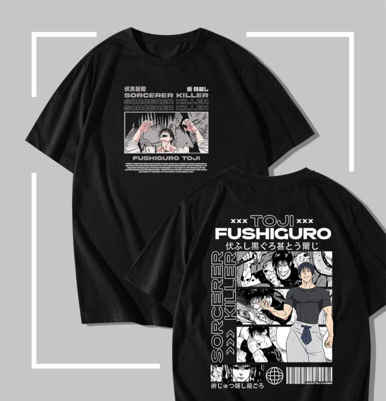 T-shirt noir jujutsu kaisen Toji Sorcerer Killer