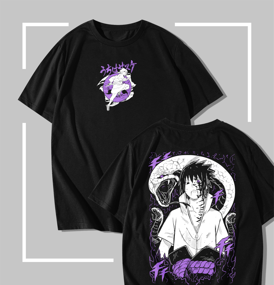 Sasuke Uchiha Cursed Seal T-shirt Noir Sasuke Uchiha Cursed Seal