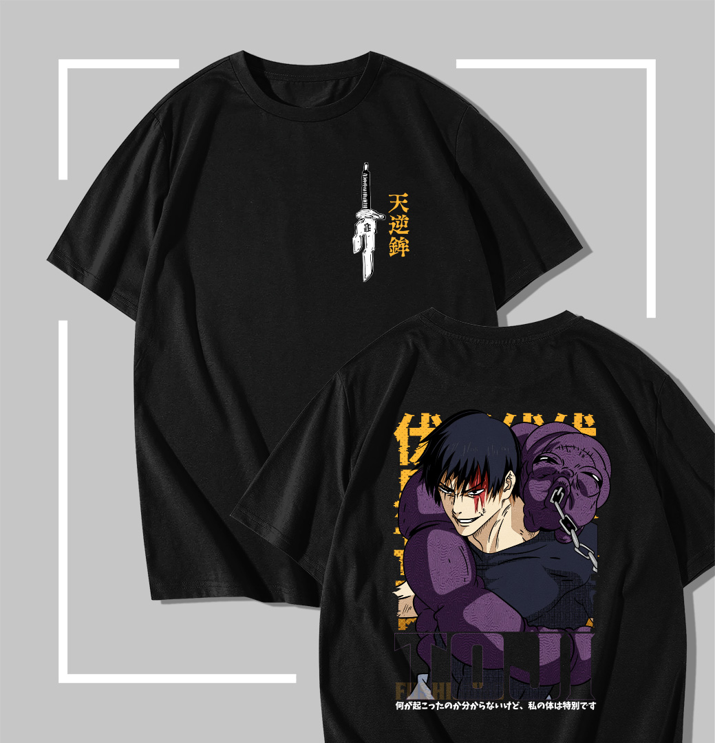 Toji Inverted Spear T-shirt noir jujutsu kaisen Toji Inverted Spear