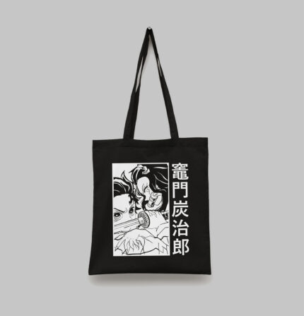 Tote Bag Demon Slayer Noir Nizuko & tanjiro