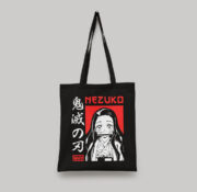 Tote Bag Noir Demon Slayer Nezuko Red Shadow Anime Art