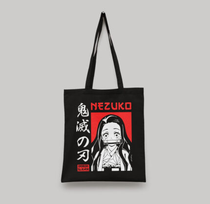 Tote Bag Noir Demon Slayer Nezuko Red Shadow Anime Art