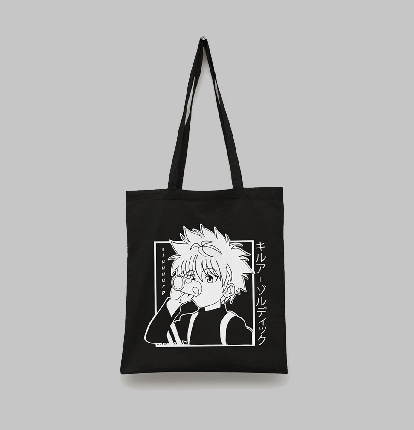Tote Bag HXH Killua Tote Bag noir Hunter X hunter Killua