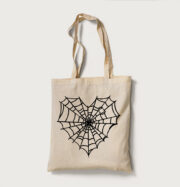 Tote bag beige spider web