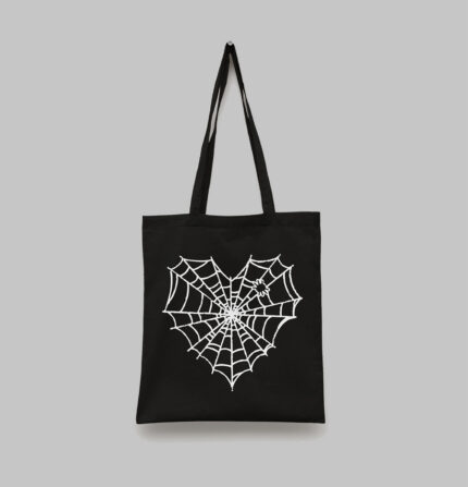 Tote bag noir spider web