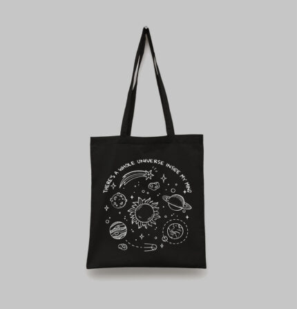 Tote bag noir univers