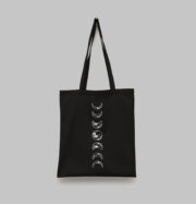 Tote bag noir moon phase