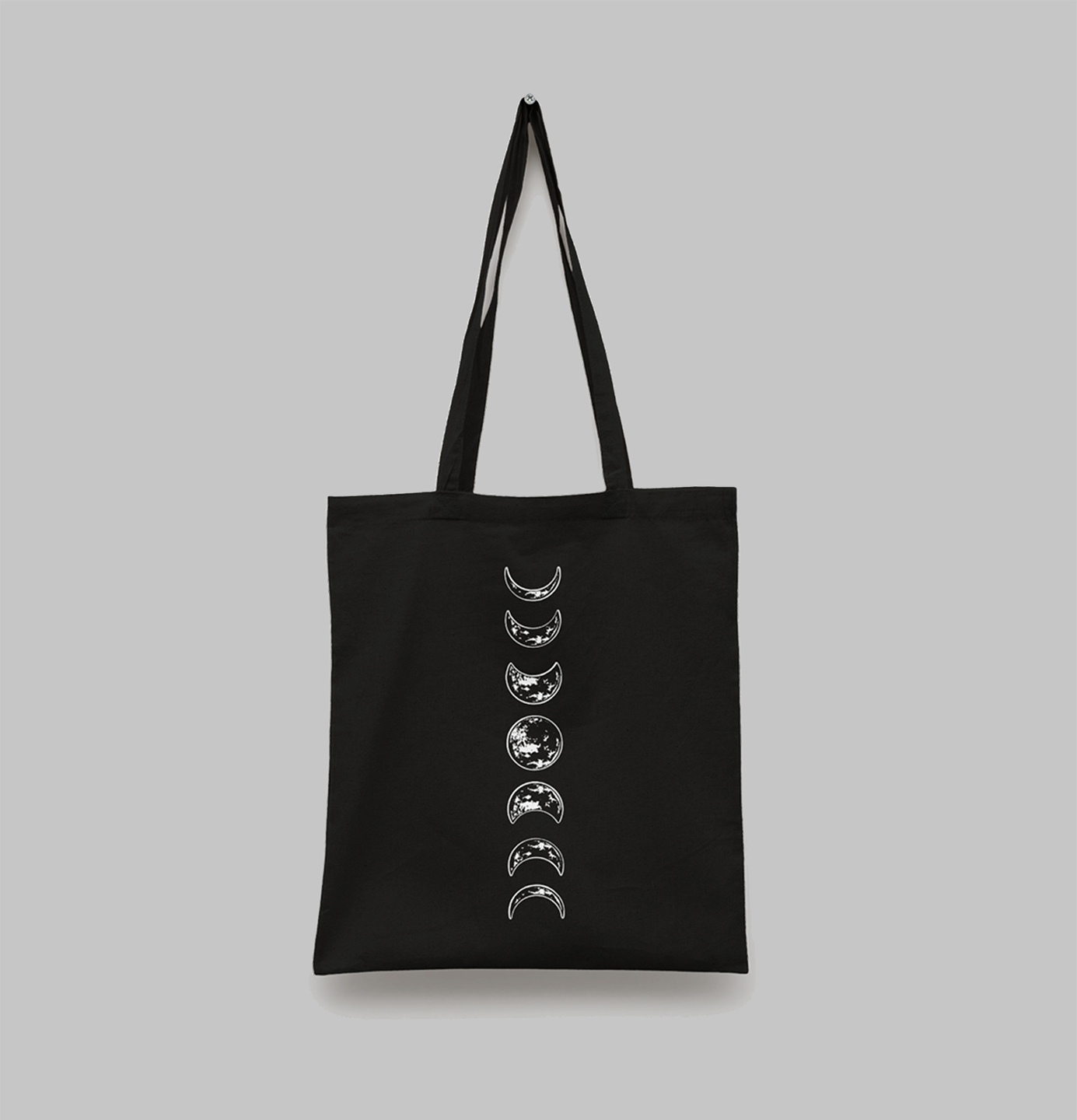 tote bag moon phase Tote bag noir moon phase